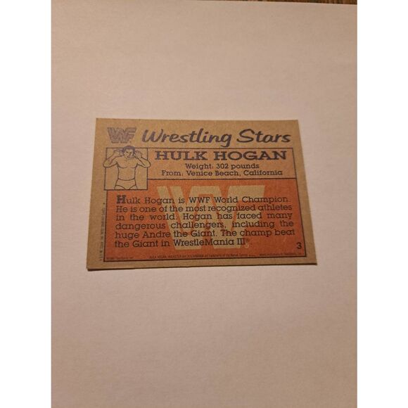1987 Topps WWF Hulk Hogan Trading Card #3 Vintage Wrestling - Picture 2 of 2